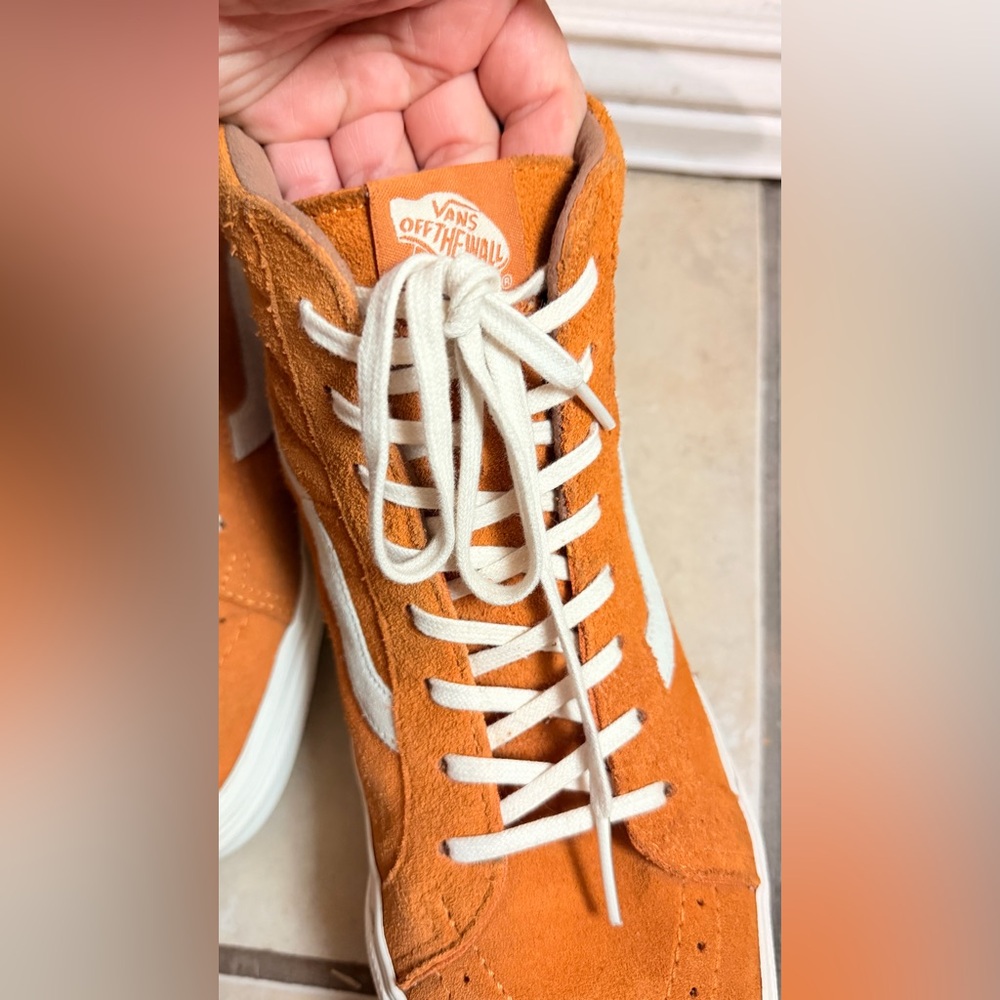 Vans Sk8-Hi 'Desert Sun' Orange White Suede Canvas Men's 10 skate - Picture 8 of 11